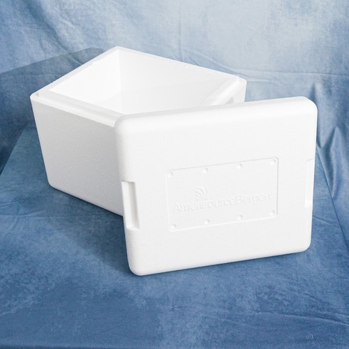 LARGE Styrofoam Insulated Shipping Cooler + Mailer Box & 6 Ice Packs PERISHABLES - Picture 4 of 14