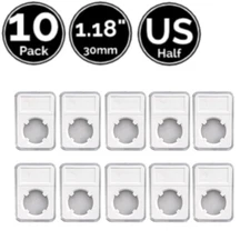 10 Pack 1.18 Inch 30 mm Slab Coin Display Holder Direct Fit For US Half Dollar