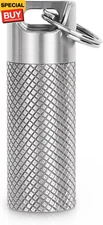 Small Pill Box, Titanium Pill Holder Waterproof & Lightweight, Keychain Pill Con