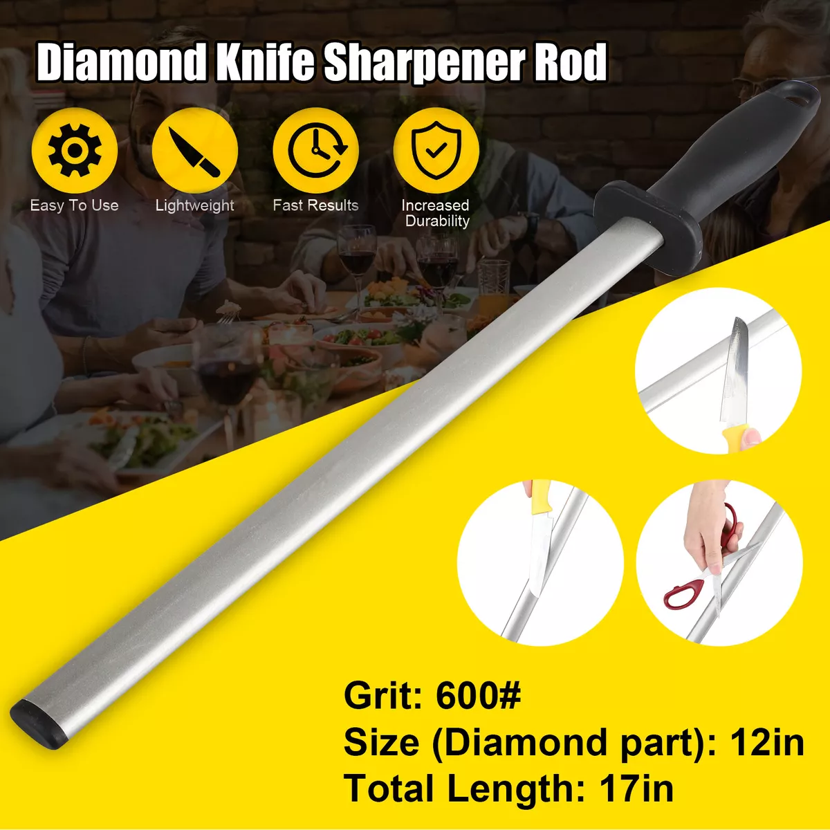 6 8 10 12 inch sharpening rod Ceramic Rod knife sharpener Honing