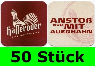 50 Stück Bierdeckel Hasseröder Anstoß Auerhahn neues Design für Bar Theke Tresen