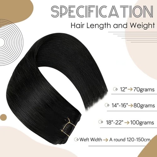 Sew in Weft Human Hair Extensions Double Weave Real Human Hair Bundles Straight - Picture 26 of 94
