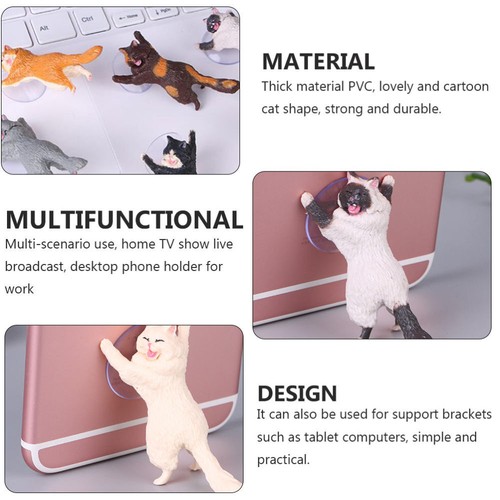 6Pcs Kickstand Phone Stand Cats Phone Sucker Holder Cat Smartphone Stand - 第 10/12 張圖片