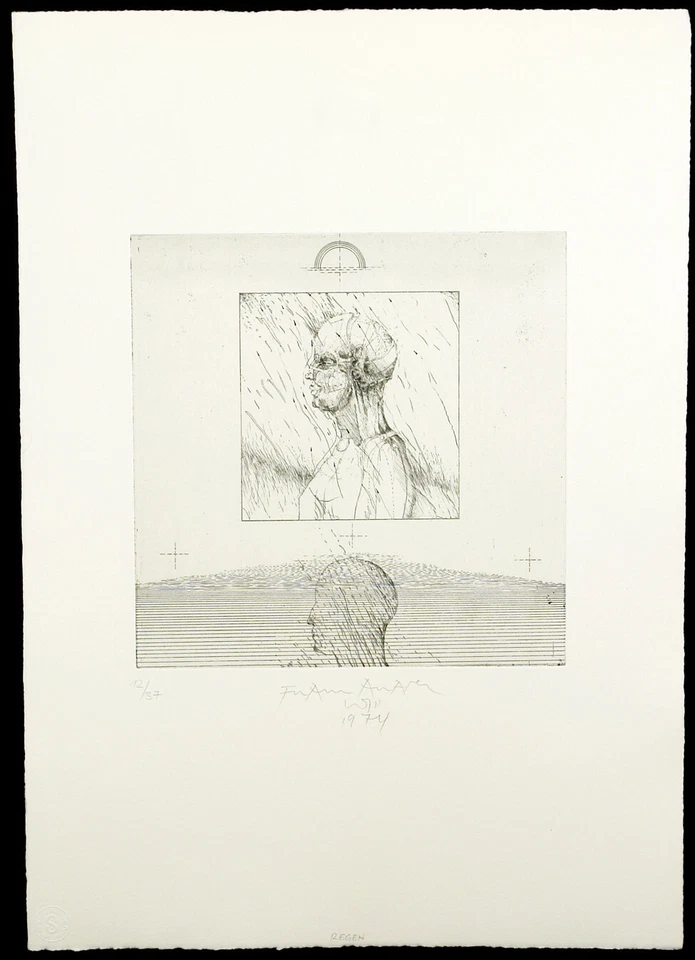 "Regen", 1974. Radierung Franz Anatol WYSS (*1940 SUI), handsigniert - Bild 2 von 3