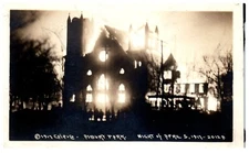 RPPC Asbury NJ New Jersey Church Great Fire Night of April 5, 1917 UNP Postcard