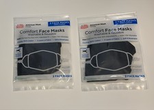 4 Unisex Cotton Cloth Face Masks Reusable Washable Nose Ear Adjustable Black