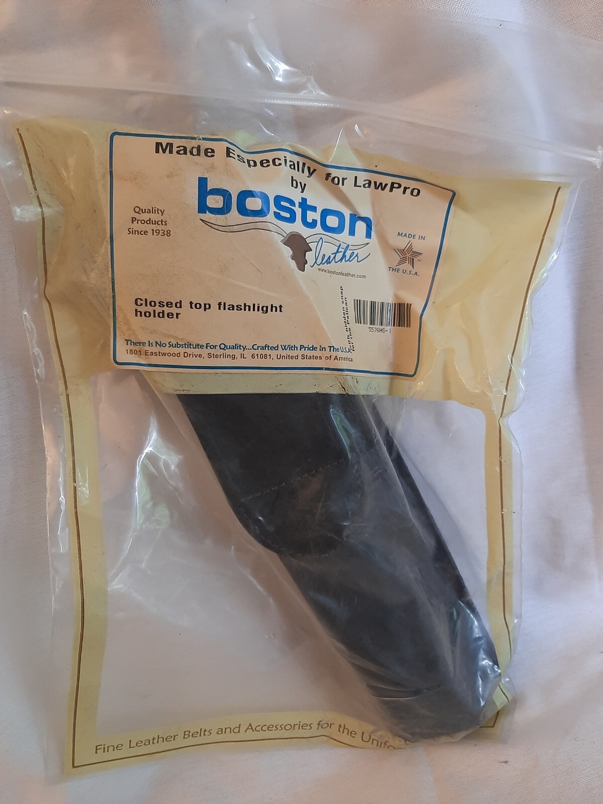 LAWPRO FLASHLIGHT S69 1386 LEATHER HOLSTER FOR PELICAN 7060 LED HIDDEN SNAP