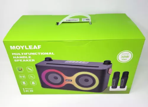Moyleaf Karaoke Machine Bluetooth Portable Speaker w/ 2 Microphones K5