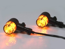 LED Indicators Turn Signals fits Honda CB750 Cafe Racer Crinkle Matt Black Steel