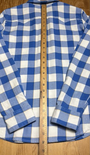 LEVI’S x NFL LA Chargers Shirt Women’s Medium Blue Gold Plaid Snap Up Flannel - Picture 21 of 22