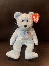 Ty  Beanie Baby DECADE the Light Blue Anniversary Bear 2003, Retired & New 