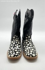 Blazin Roxx Silver  Black Glitter Girls Cowgirl Boots - Size 5.5