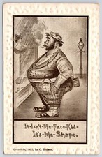 1912 Fat Man Big Tummy Hands-On Pocket It Is Sent Me Face Kid Posted Postcard