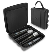 CASEMATIX Wireless Microphone Case – Holds 4 Mics, Travel Bag, Hard Shell