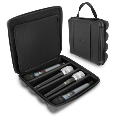 CASEMATIX Wireless Microphone Case   Holds 4 Mics, Travel Bag, Hard Shell