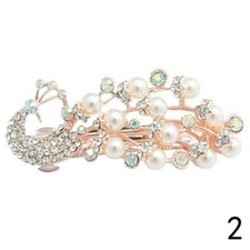 peacock Metal Hair Clip Flowers Rhinestone Hairpin Hair  Hair Accessories