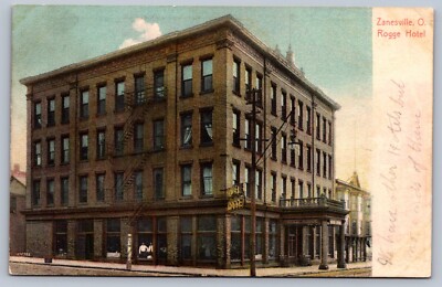 Postcard Zanesville OH Rogge Hotel