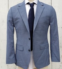 Bonobos Italian Performance Stretch Wool Blazer Jacket Blue Texture Men 42R Slim