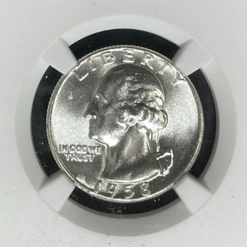 1958 WASHINGTON SILVER QUARTER ~ NGC MS 66 ~BEAUTIFUL COIN~ REF#96-121