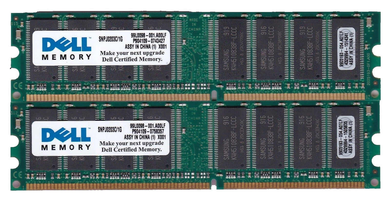 Dell Computer Memory DIMM 1 GB Capacity per Module) 2 Modules