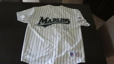A.J. BURNETT AUTOGRAPHED RAWLINGS XL FLORIDA MARLINS BASEBALL JERSEY 