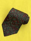 Authentic GIANNI VERSACE Abstract Theatre Mask On Green 100% Silk Necktie Tie