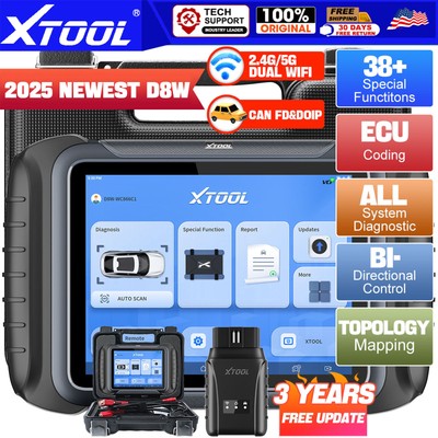 2025 XTOOL D8W Topology Auto Car Diagnostic Scan Tool Full System Coding Scanner