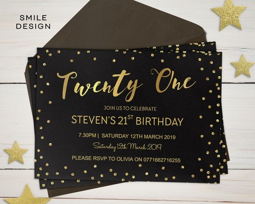 18th 21st 30th 40th 60th Birthday Invitations Personalised, Party Invites (H1) - Picture 2 of 59