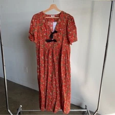 NWT Rhode Arlo Dress in Red Morlaix Fleur Mini Sz S
