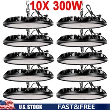 10 Pack 300W UFO LED High Bay Light Shop Light Industrial Factory Warehouse Lamp