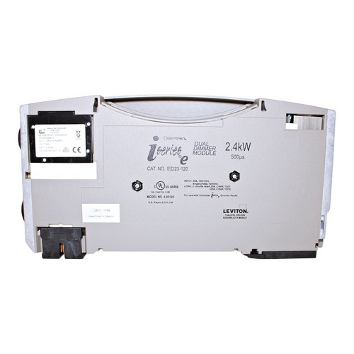 Leviton Colortran 4-0012E iSeries e IED23-120 2.4kW 120V Dual Dimmer Module NEW - Afbeelding 6 van 19