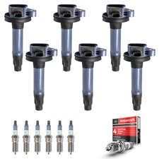 Ignition Coil & Motorcraft Platinum Spark Plug For Ford Lincoln 3.5L V6 DG563