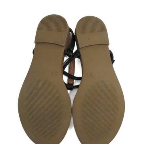 Miz Mooz Black Leather Nuovo Sandal with Gold Accents Size EUR 36/US 6 - Picture 8 of 12