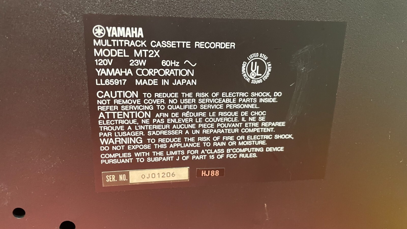 VINTAGE Yamaha MT2X Multitrack Cassette Recorder eBay