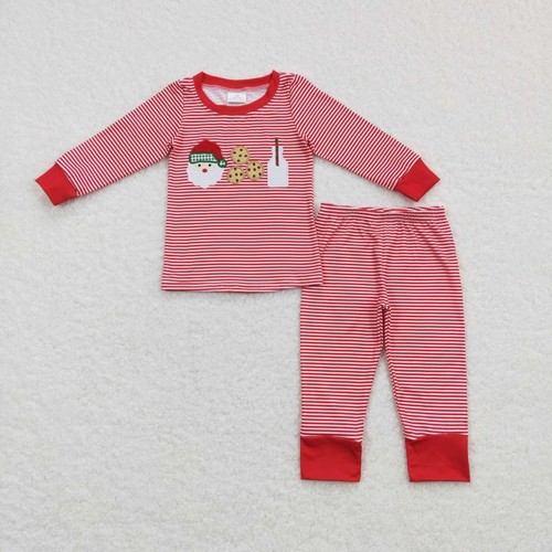 Baby Girls Boys Sibling Christmas Embroidery Santa's Cookies Jammies Outfit - Picture 5 of 7