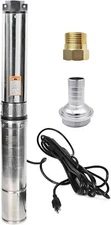Deep Well Submersible Pump,1 hp, 115V, 60 Hz, 33 GPM, 207' Head, Stainless Steel