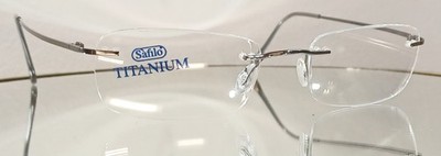 SAFILO TITANIUM 215/A 2G5 Eyeglasses RUTHENIUM New Rimless Titanium 50-18 Italy