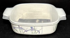 Vintage Corning Ware Shadow Iris 1 Liter Casserole Dish A-1-B Plastic Lid A-1-PC