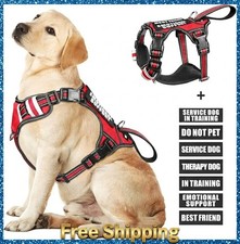 Service Dog Vest Harness for Large Dog, Tactical Working MOLLE Vest with Patches