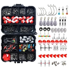 264 Pieces Fishing Accessories Kit With Fishing Tackle Box Fishing Gear Kit