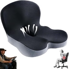 Memory Foam Seat Cushion w/Lumbar Support Pillow for Back  Sciatica Pain Relief