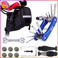 Fahrrad Reparaturset 3-In-1 Reifenheber Multitool Kettennieter Satteltasche Blau