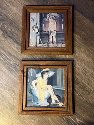 Cowboy, And Girl Peeing In The Bathroom 8 x8 prints