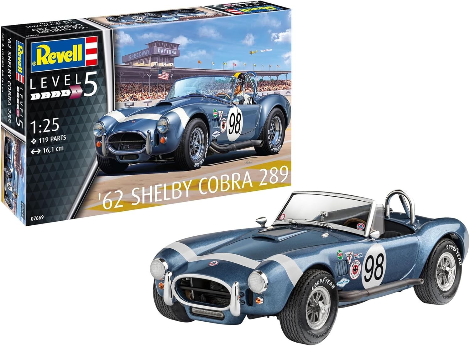 Revell 07669 '62 Shelby Cobra 289 1:25 Scale Unbuilt/Unpainted Plastic Model Ki
