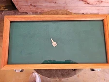 Cedar Wood Display Case 9 x 18 x 2 Glass Top for Arrowheads Knives Etc. With Key