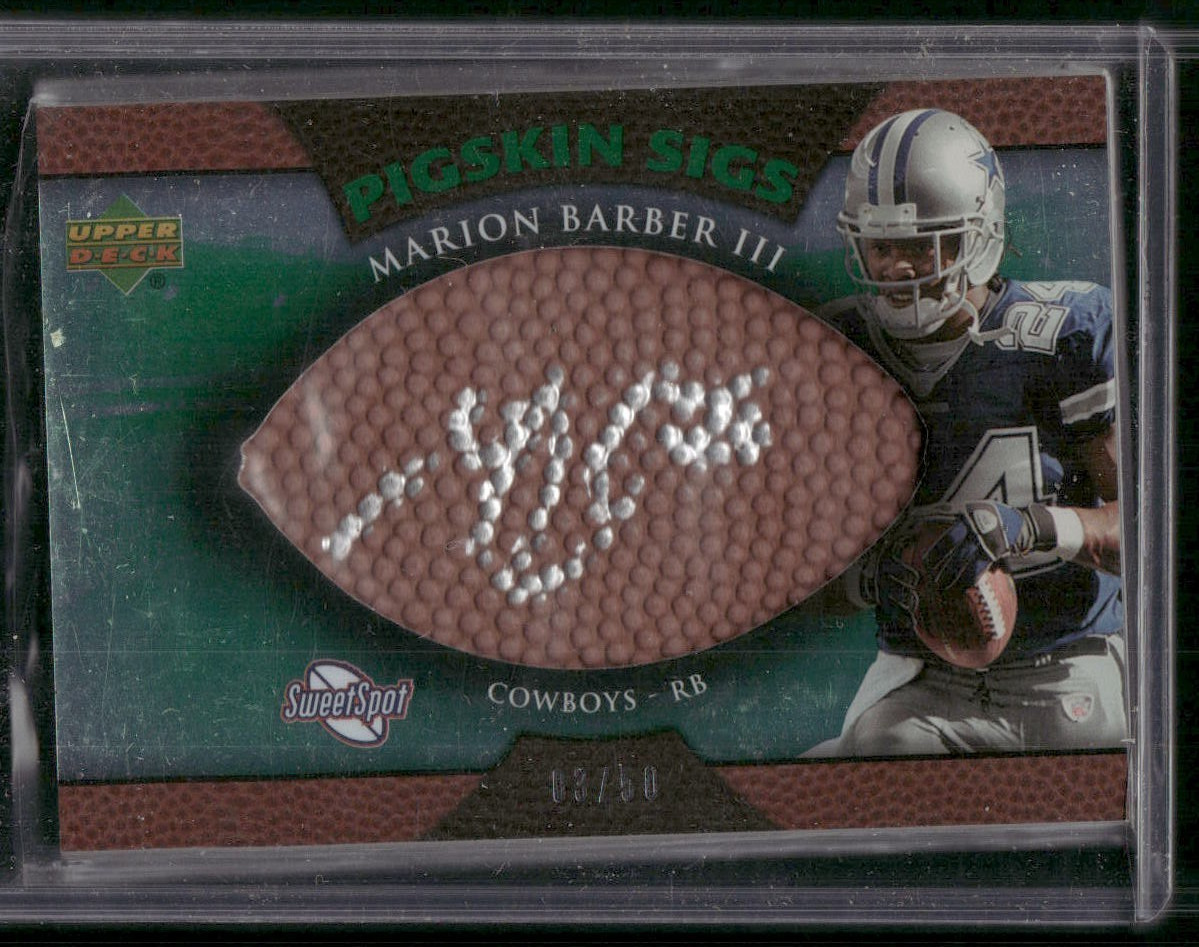 MARION BARBER III 2007 Upper Deck Sweet Spot Pigskin Sigs Auto #D /50 Cowboys