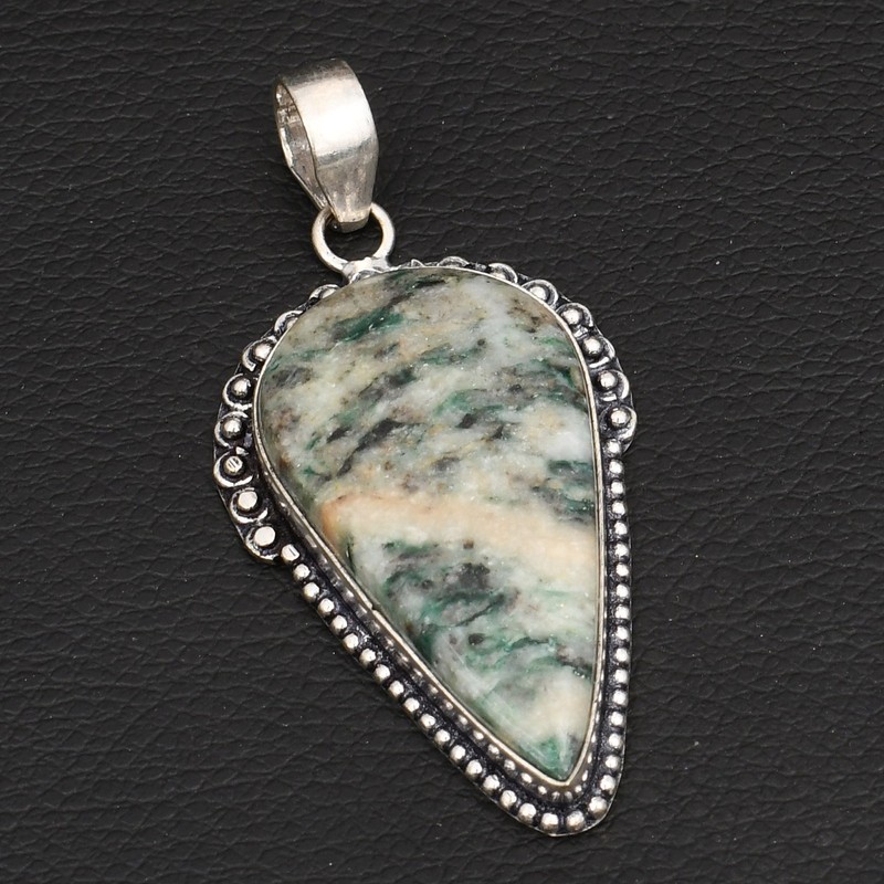 Tree Agate Gemstone Ethnic Handmade Pendant Jewelry For Unisex 2.32" AP-36916