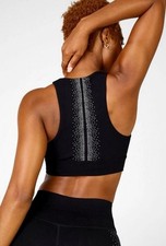 Fabletics Oaklyn Reflective Sculptknit black sports bra activewear yoga Small