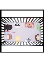 Lambs Ivy Star Wars Galaxy Cotton Fitted Crib Sheet - Yoda/Darth Vader/R2D2