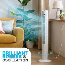 32" Tower Fan | 32 Inch Portable Oscillating Fan | 3 Speed Adjustable Angle UK